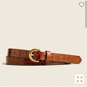 J.Crew Skinny belt in croc-embossed leather